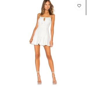 Superdown Del Crochet Keyhole dress in white